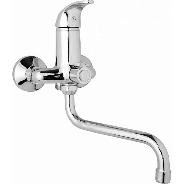 JB Sanitary Nástěnná umyvadlová a sprchová baterie SLIM, rozteč 100 mm, otočný přepínač v těle, bez příslušenství, trubkové ramínko 200 mm A10 34 30