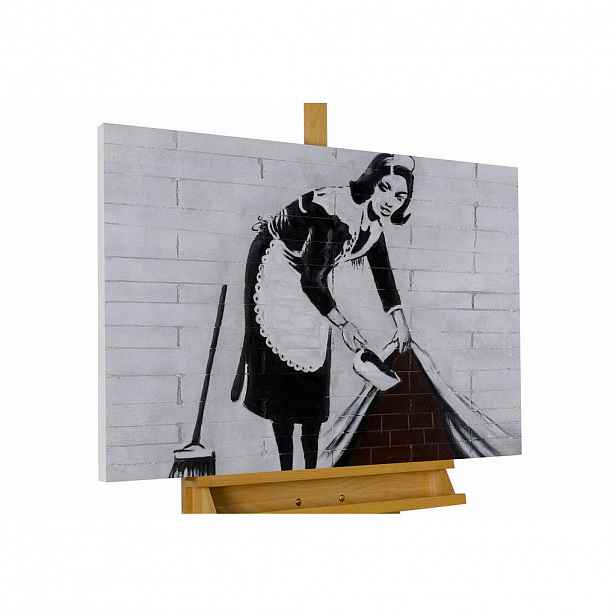 KUNSTLOFT RUČNĚ MALOVANÝ AKRYLOVÝ OBRAZ HNĚDÝ/ČERNÝ, 100/75 CM