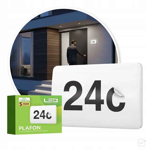 Led nástěnné svítidlo s číslem domu a soumrakovým senzorem 5-7-10W IP65 4000K