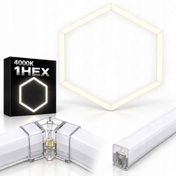 Led osvětlovací panel bílý 42W detailing Hexagon 1 4000K 92x79 Cm