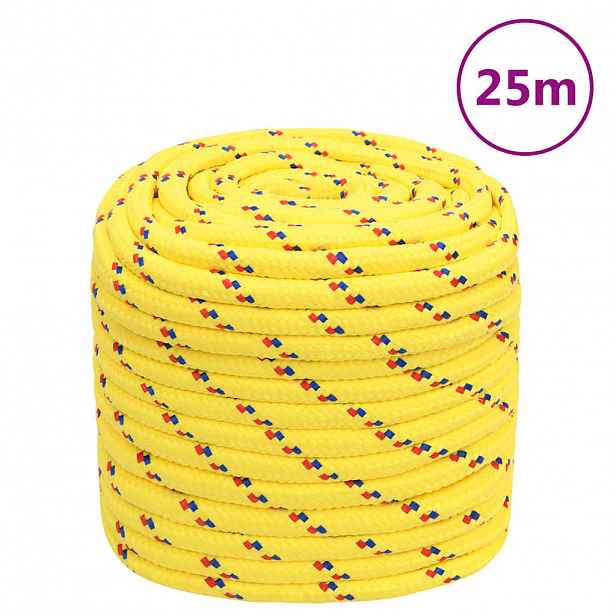 vidaXL Lodní lano žluté 18 mm 25 m polypropylen