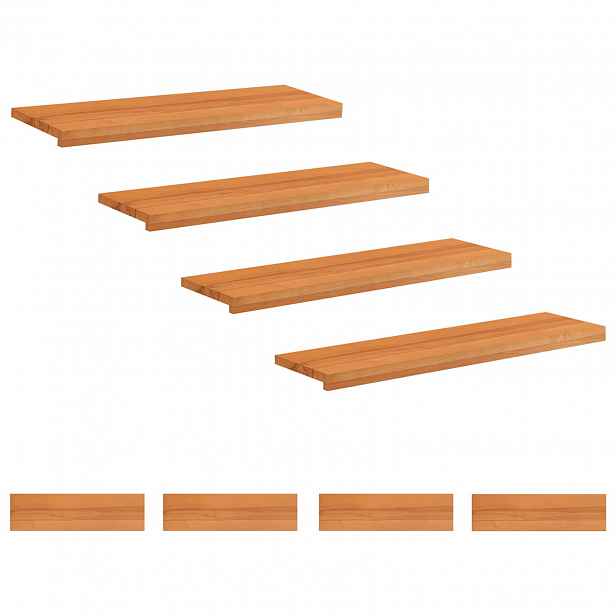 vidaXL Schodišťové nášlapy 8 ks 90 x 25 x 2 cm Světle hnědá