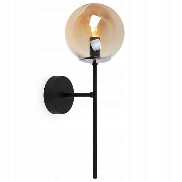 Nástěnná Lampa Černá Chromová Koupelnová Lampa Moderní Koule E14