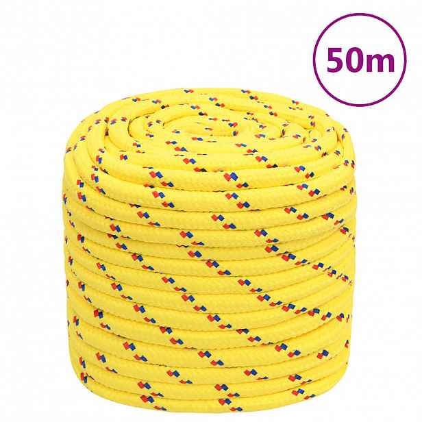 vidaXL Lodní lano žluté 18 mm 50 m polypropylen
