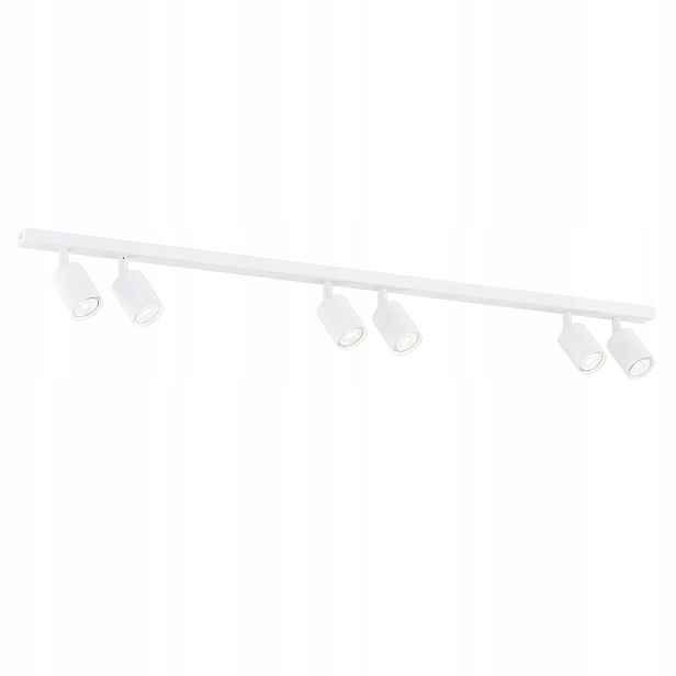Stropní svítidlo minimalistická bílá 6 reflektorů, lišta 116 cm Emibig