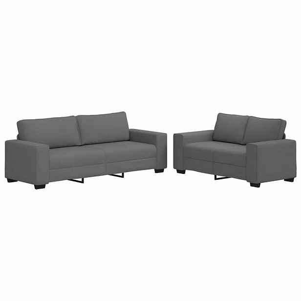 vidaXL 2dílná sedací souprava s poduškami tmavě šedá textil
