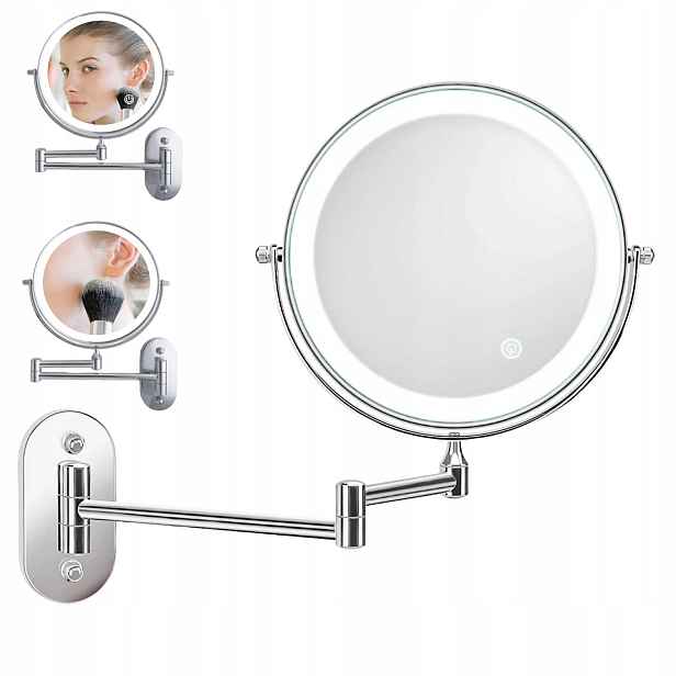 Kosmetické Zrcadlo Na Make-up S Led Podsvícením, Stříbrné