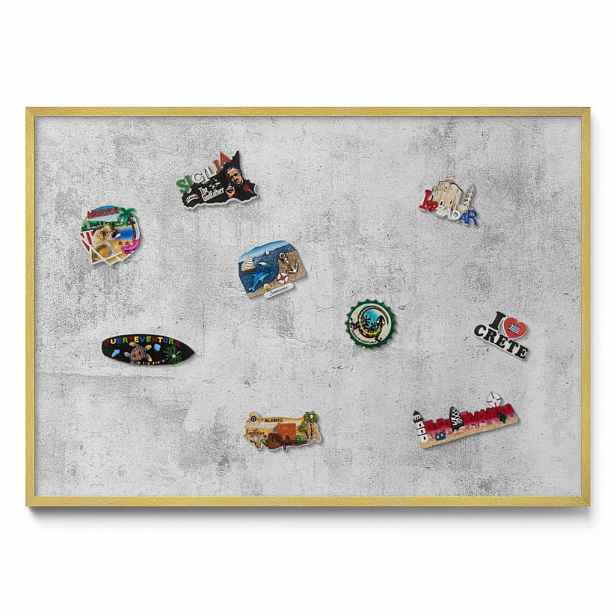 TULUP MAGNETICKÁ TABULE 100x70 cm zlatý rám – Přírodní boho listy