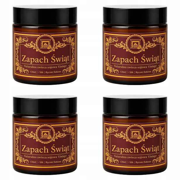 Vánoční svíčka sójová vůně Vánoc 120 ml Bavlněný knot do 30 h 4 ks