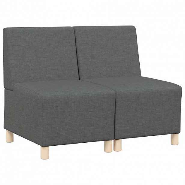 vidaXL Modulová sedačka bez opěradel 2 ks Tmavě šedá textil