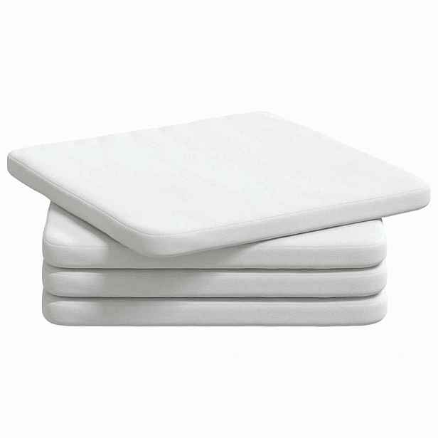 vidaXL Polštáře na sedadla 4 pcs Bílá 40 x 40 x 3 cm textil