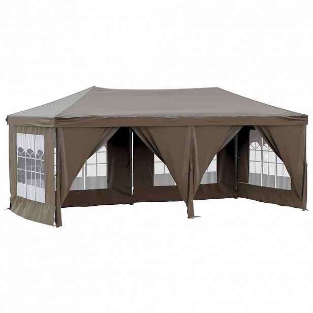 vidaXL Skládací party stan s bočními stěnami taupe 3 x 6 m