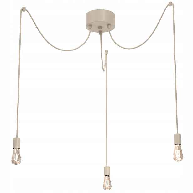 Závěsná lampa Spindel béžová trojitá 3xE27 15W, kov Luminex