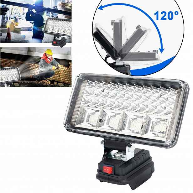 7" Led Pracovní Lampa Makita 18V Na Akumulátor 75W 57xLED