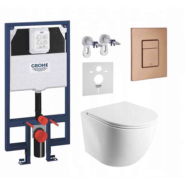 7v1 Wc Set, Stelaz Grohe Slim Wc Mísa Rim Silent Omnires Tlačítko