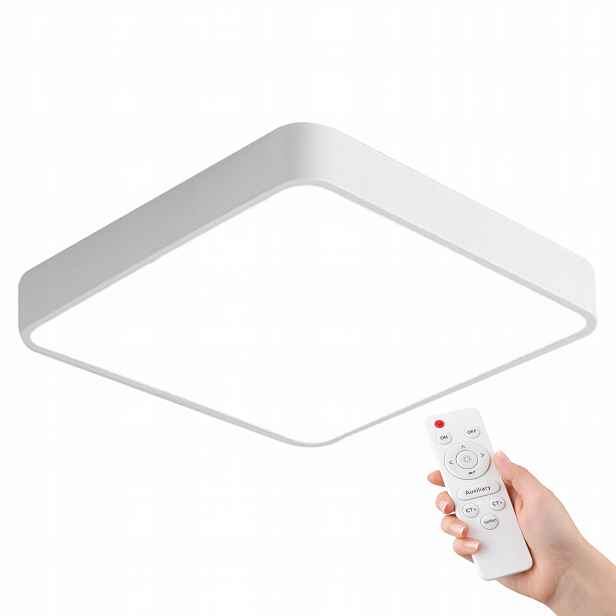 Bílá Čtvercová Lampa Stropní Svítidlo Led Bílá 40 CM Do Obývacího Pokoje Ložnice Dálkový Ovladač