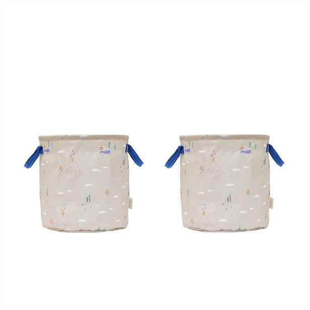 Béžové látkové dětské koše na hračky v sadě 2 ks ø 32x32 cm Foxy – OYOY Mini
