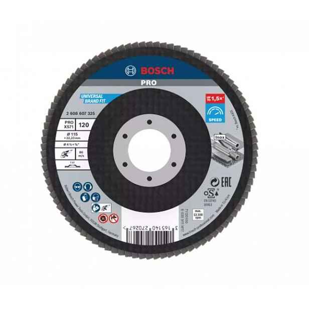 Bosch - Lamelový brusný kotouč na ocel, P120, průměr 115 mm 2608607325