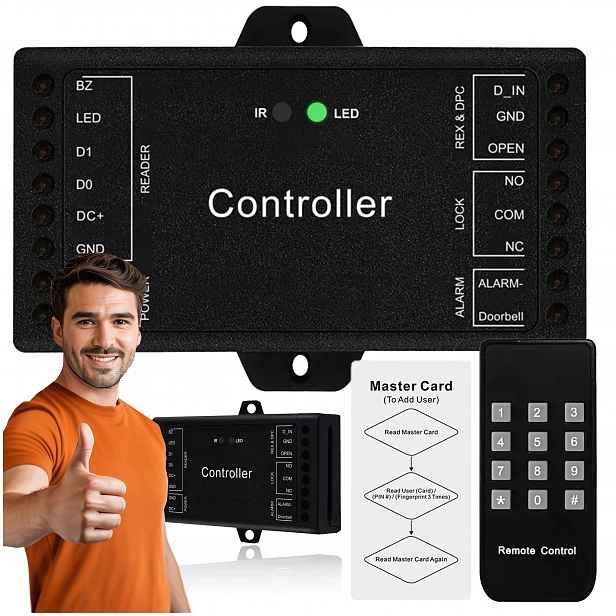 Ovladač Tuya Wiegand WiFi pro bránu dveří 12V ovladač 500 uživatelů