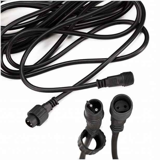 Prodlužovací Kabel Pro 5 m Kabel Vánočních Světel Černý Prodlužovač IP65