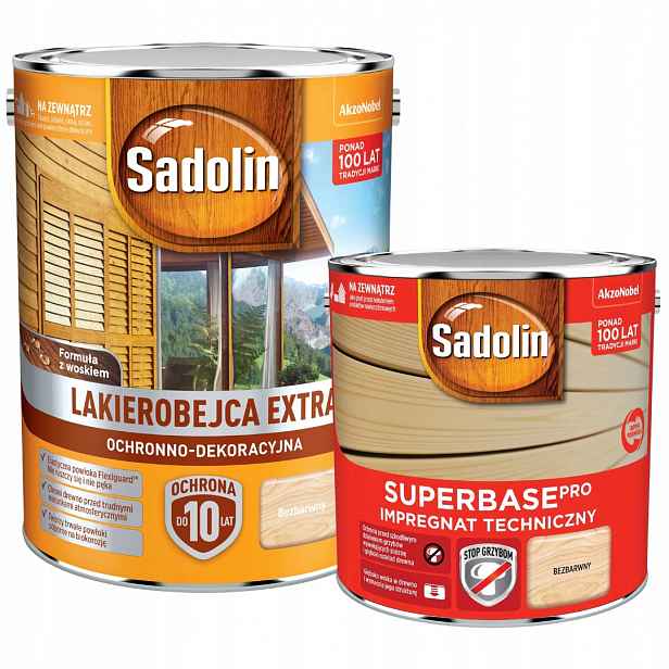 Sadolin Extra Lakový Nátěr 5 L Bezbarvý Sadolin Superbase Grunt 2,5 L
