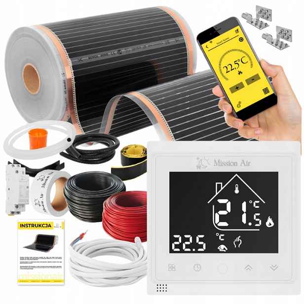 Set Fólie Vyhřívací Podložka Infračervená 160W 22m²