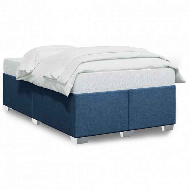 vidaXL Rám postele bez matrací modrá 120x190 cm textil
