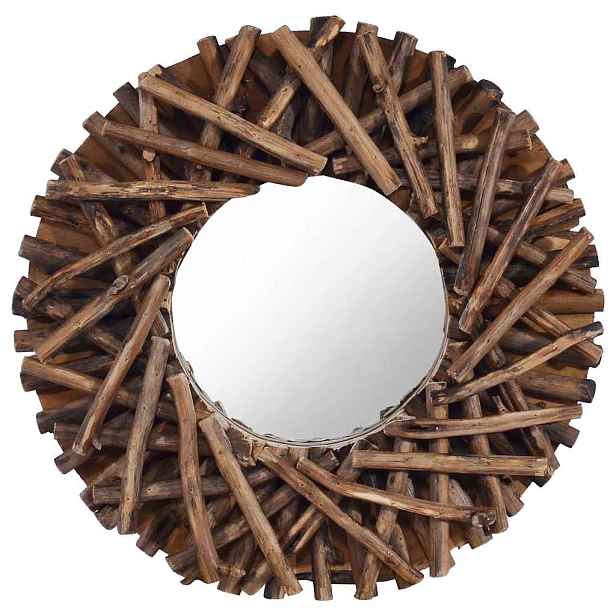 vidaXL Nástěnné zrcadlo 40 cm teak kulaté