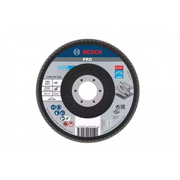 Bosch - Lamelový brusný kotouč na ocel, P40, průměr 125 mm 2608607326