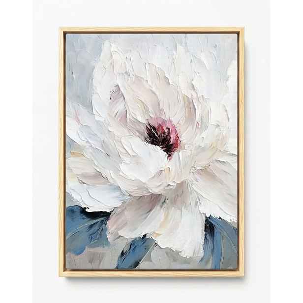 Obraz Rám American Box Příroda Makro Zahrada Flora Bílý Květ Peonia 60x80