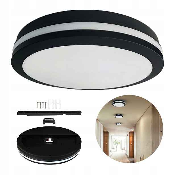 Stropní Svítidlo Led Plafoniera Závěsné Stropní Svítidlo Marlon 48W 4000K Černá IP54