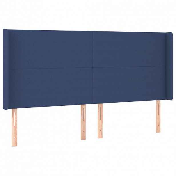 vidaXL Čelo postele typu ušák modré 163x16x118/128 cm textil
