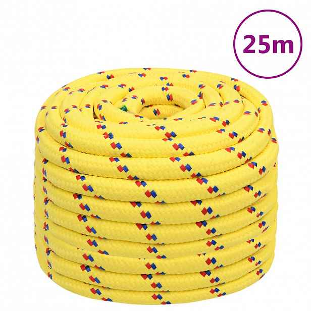 vidaXL Lodní lano žluté 20 mm 25 m polypropylen