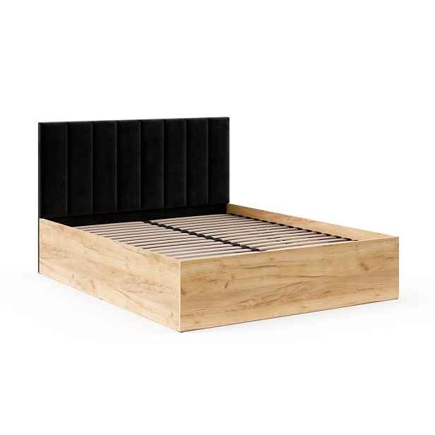 FDM Postel Grenada se zvedacím roštem Trinity černá/dub craft, velikost 120x200