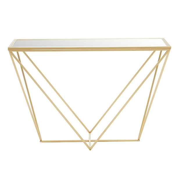 Konzolový stolek se skleněnou deskou ve zlaté barvě 40x120 cm Farran – Premier Housewares