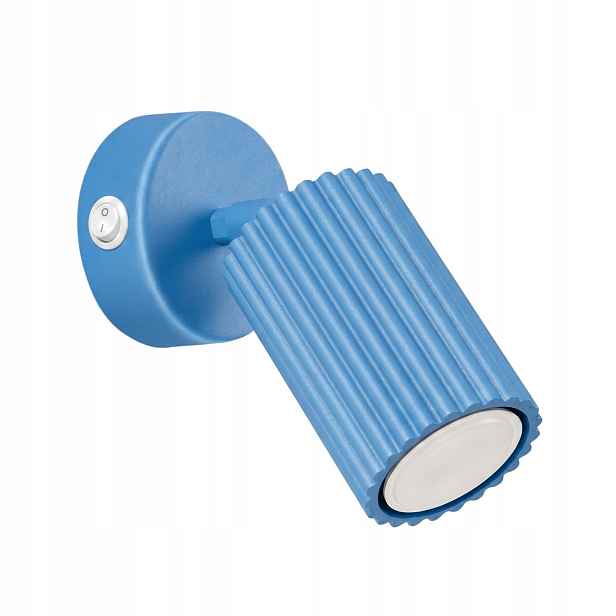 Sollux Lighting Karbon nástěnné svítidlo modré rýhované 1xGU10 10W s vypínačem