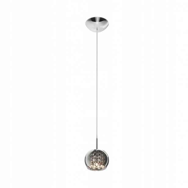Stříbrná závěsná lampa Crystal glamour s dekorativním akcentem ZumaLine