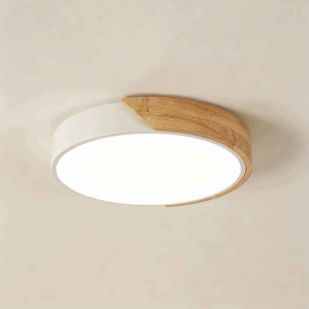 Stropní svítidlo Led kulaté dřevo povrchová montáž moderní 30W 4500K