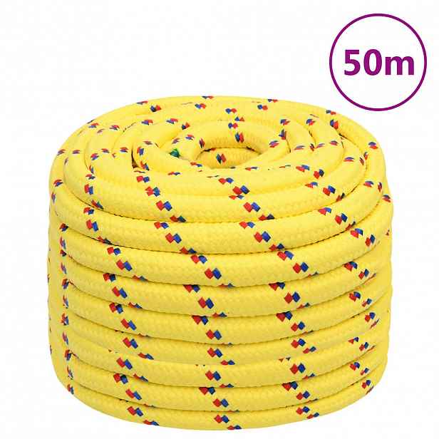 vidaXL Lodní lano žluté 20 mm 50 m polypropylen