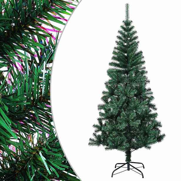vidaXL Umělý vánoční stromek s duhovým jehličím zelený 210 cm PVC