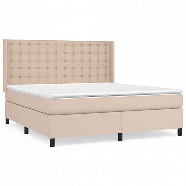 vidaXL Box spring postel s matrací cappuccino 160x200 cm umělá kůže