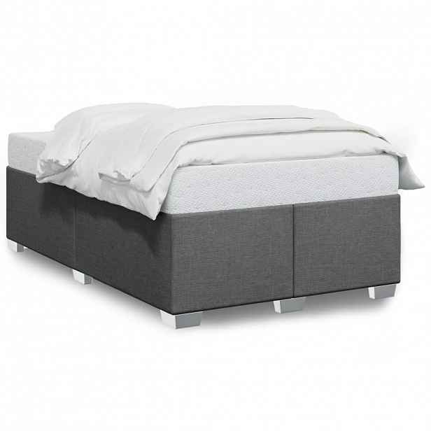 vidaXL Rám postele bez matrace tmavě šedá 120 x 200 cm textil