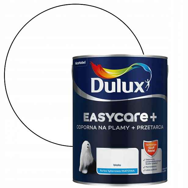 Dulux EasyCare Plus Barva Odolná Proti Drhnutí Bílá 5L