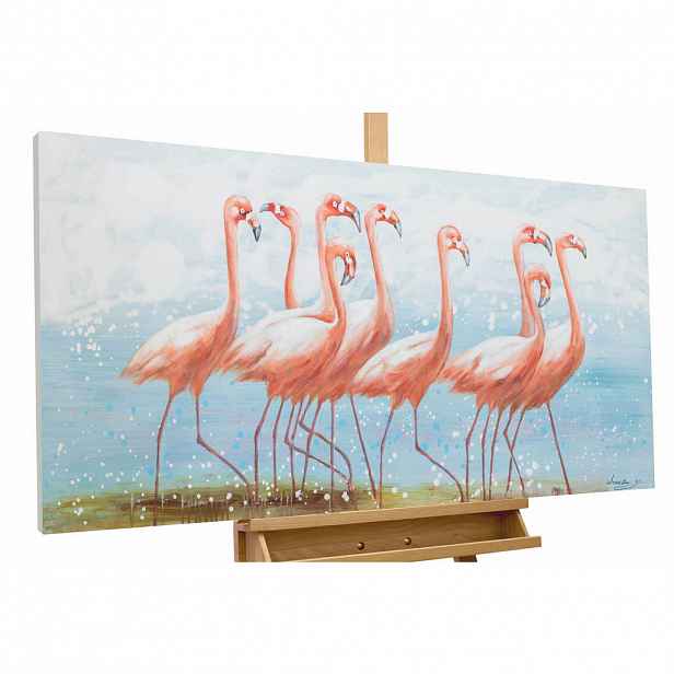KUNSTLOFT RUČNĚ MALOVANÝ AKRYLOVÝ OBRAZ MODRÝ/RŮŽOVÝ, 120/60 CM