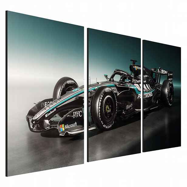 Obraz Formule Formule 1 Mercedes-AMG triptych 3-dílný 40x90 cm