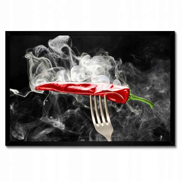Plakáty v rámu 60x40 Červená paprika Kouř