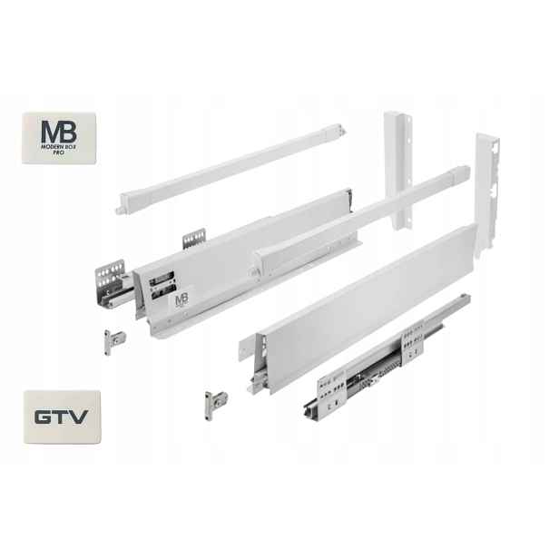 Šuplík Gtv Modern Box Pro Střední H135 L500 S Tlumením Dovírání Výsuv Bílá