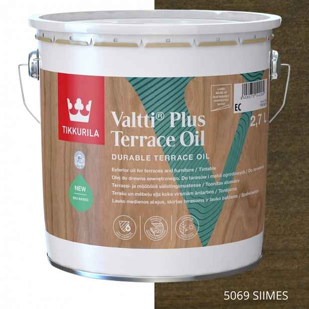 Tikkurila Olej Na Dřevo Valtti Plus Terrace Oil 2,7 L Barva 5069 Siimes