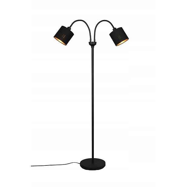 Stojací lampa podlahová dvojitá černá s nastavitelnými stínítky 130 cm Rl