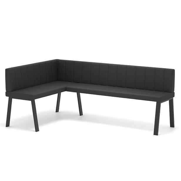 Idohome ROHOVÁ LAVICE MONO Y levá ekokůže prošívaná, 128/168 cm, černá